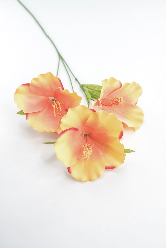 Hibiscus flower spray - coral pink - Greenery Marketartificial flowers29414CO