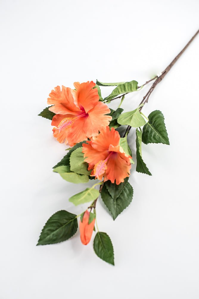 Hibiscus flower spray - orange - Greenery Marketartificial flowersMTF24136 ORNG