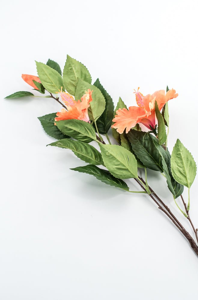 Hibiscus flower spray - orange - Greenery Marketartificial flowersMTF24136 ORNG