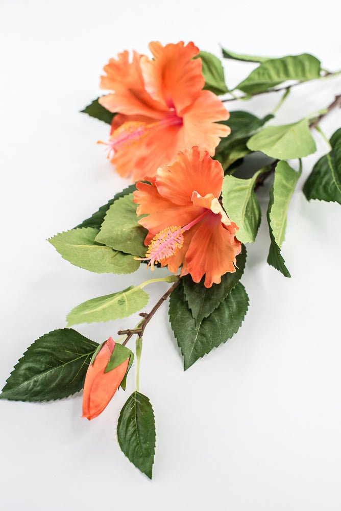 Hibiscus flower spray - orange - Greenery Marketartificial flowersMTF24136 ORNG