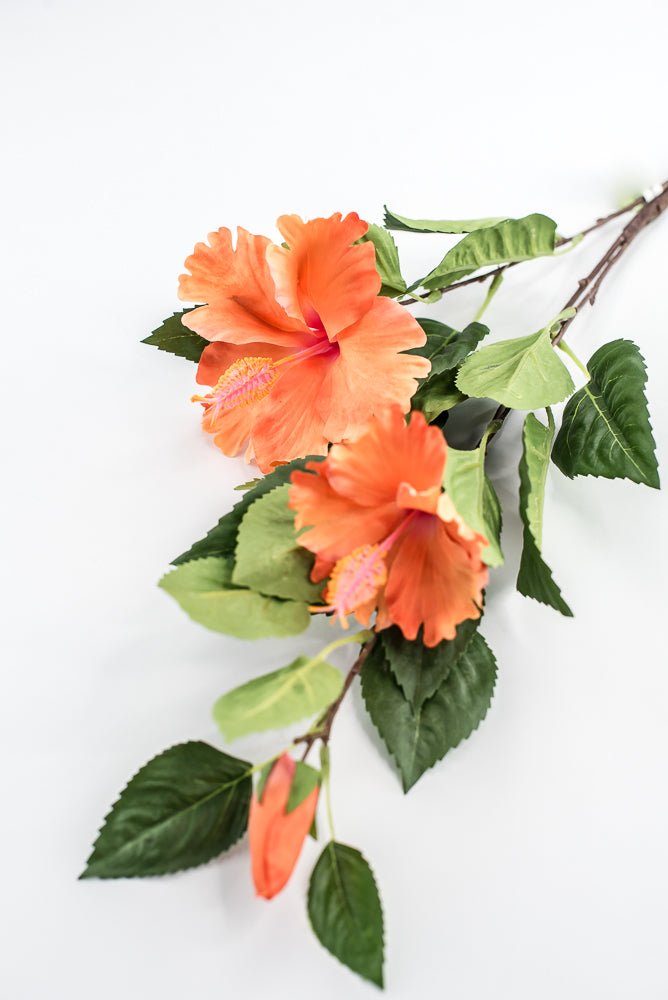 Hibiscus flower spray - orange - Greenery Marketartificial flowersMTF24136 ORNG