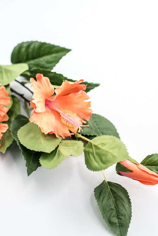 Hibiscus flower spray - orange - Greenery Marketartificial flowersMTF24136 ORNG