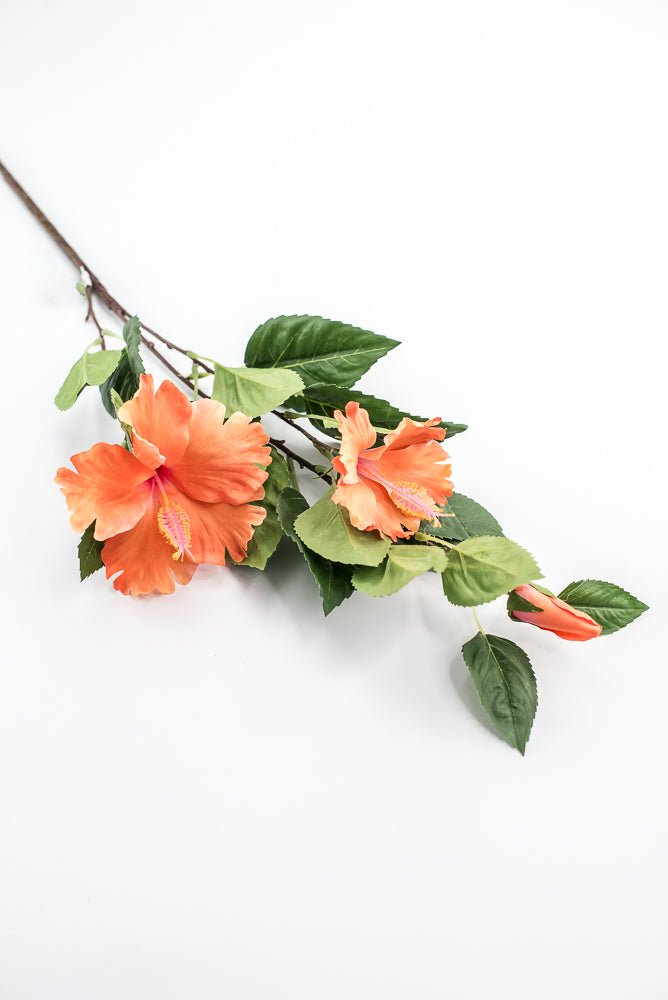 Hibiscus flower spray - orange - Greenery Marketartificial flowersMTF24136 ORNG
