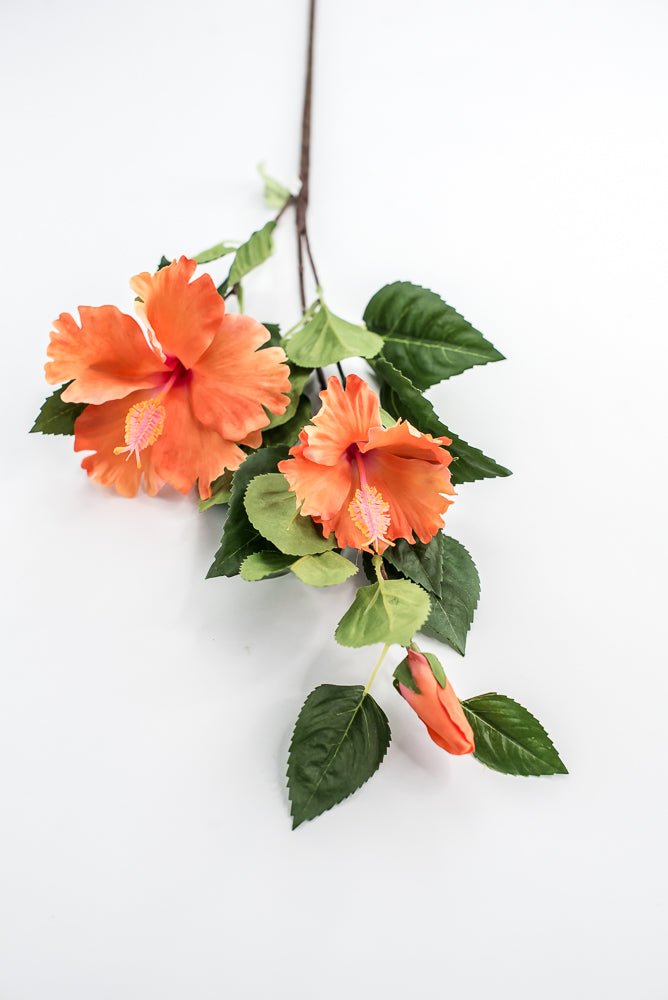 Hibiscus flower spray - orange - Greenery Marketartificial flowersMTF24136 ORNG