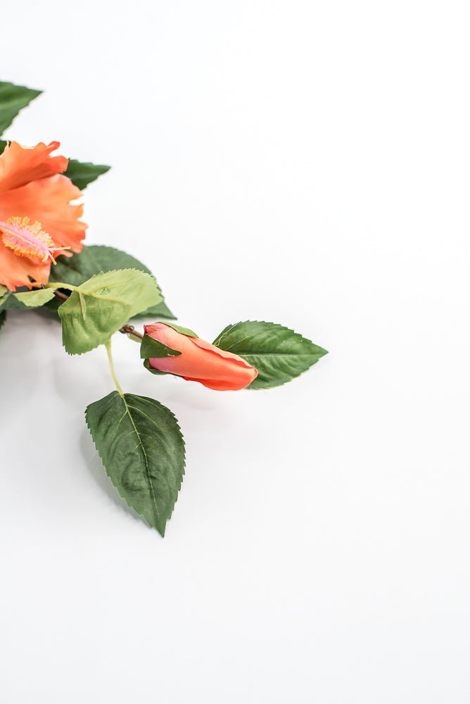 Hibiscus flower spray - orange - Greenery Marketartificial flowersMTF24136 ORNG