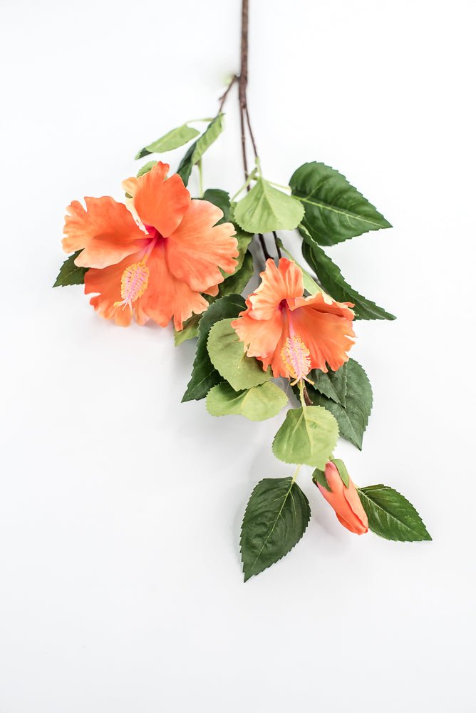 Hibiscus flower spray - orange - Greenery Marketartificial flowersMTF24136 ORNG