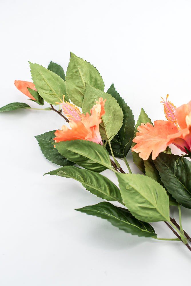 Hibiscus flower spray - orange - Greenery Marketartificial flowersMTF24136 ORNG