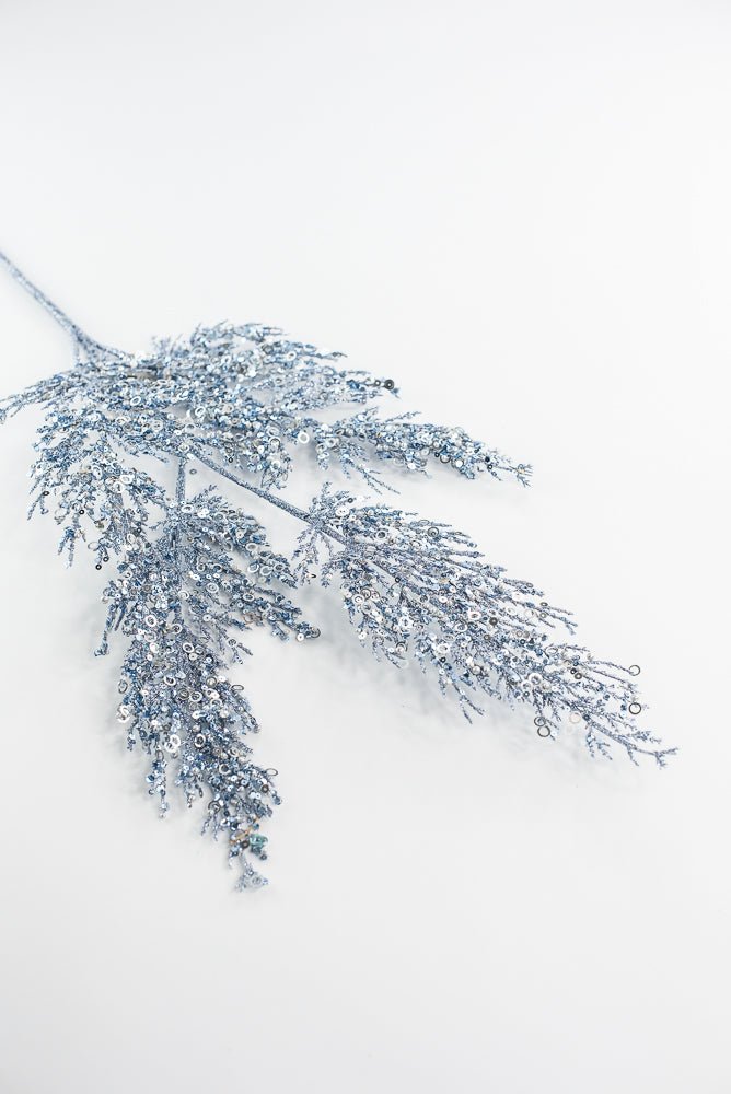 Holiday glittered cedar spray - blue - Greenery MarketXG1018 - LB