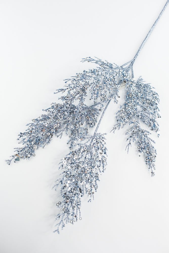 Holiday glittered cedar spray - blue - Greenery MarketXG1018 - LB
