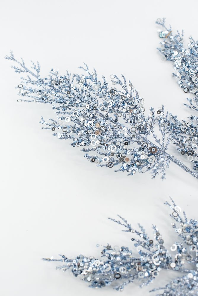 Holiday glittered cedar spray - blue - Greenery MarketXG1018 - LB