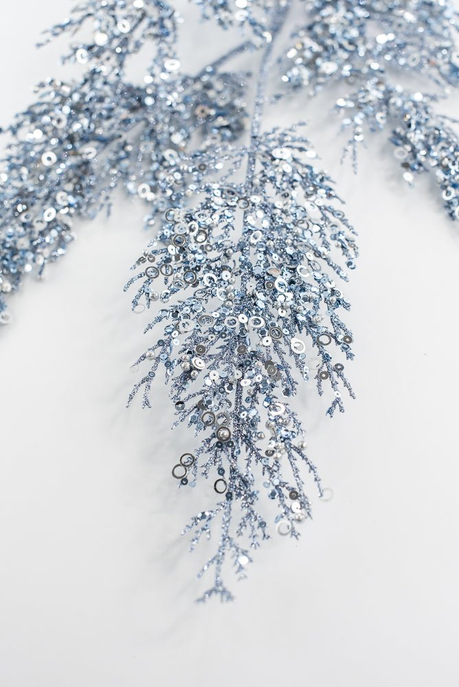 Holiday glittered cedar spray - blue - Greenery MarketXG1018 - LB
