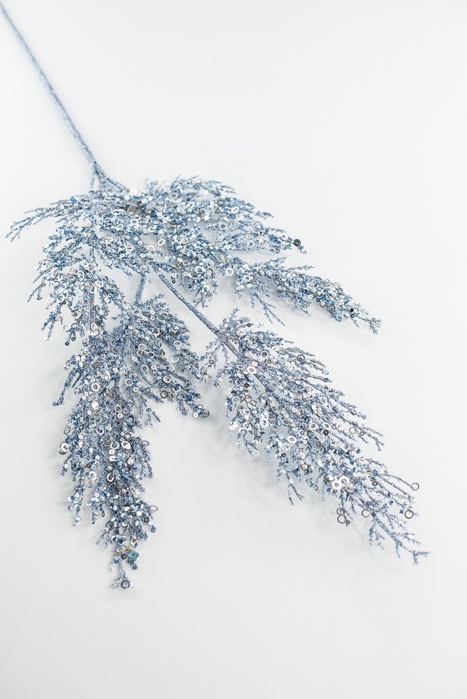 Holiday glittered cedar spray - blue - Greenery MarketXG1018 - LB