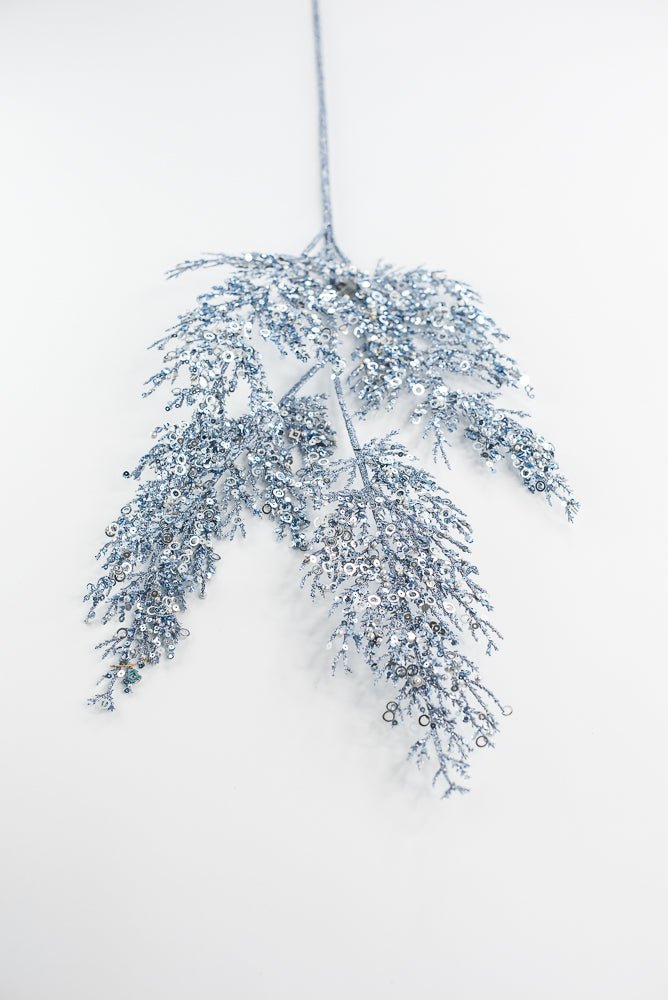 Holiday glittered cedar spray - blue - Greenery MarketXG1018 - LB