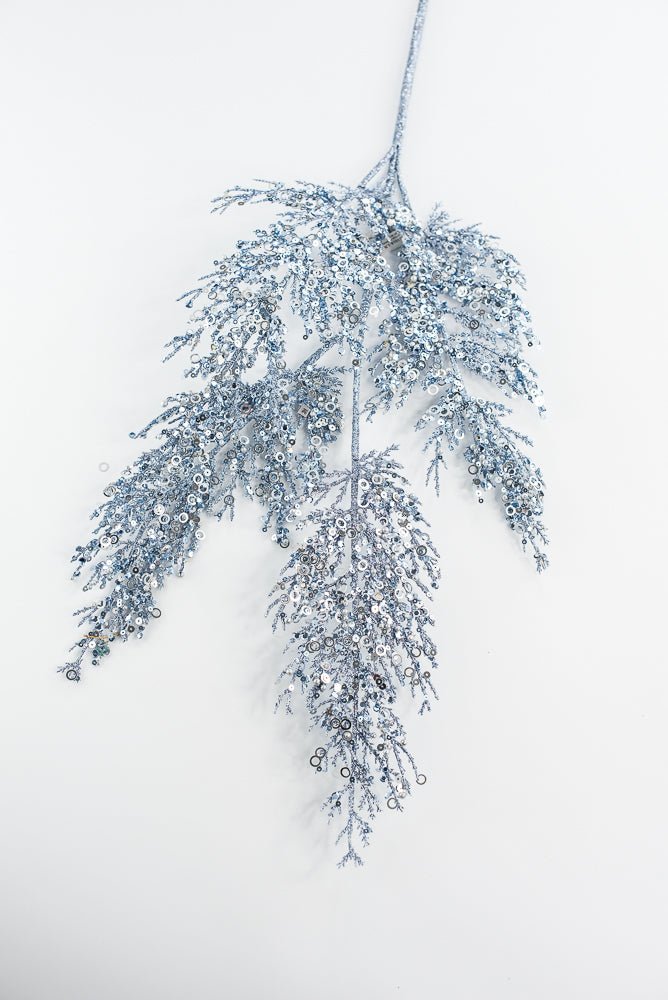 Holiday glittered cedar spray - blue - Greenery MarketXG1018 - LB