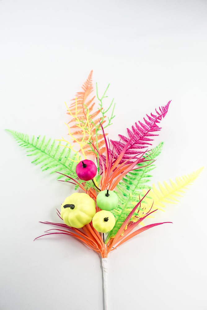 Hot Fluorescent Pumpkins, Fern, & Grass - Greenery Market85308
