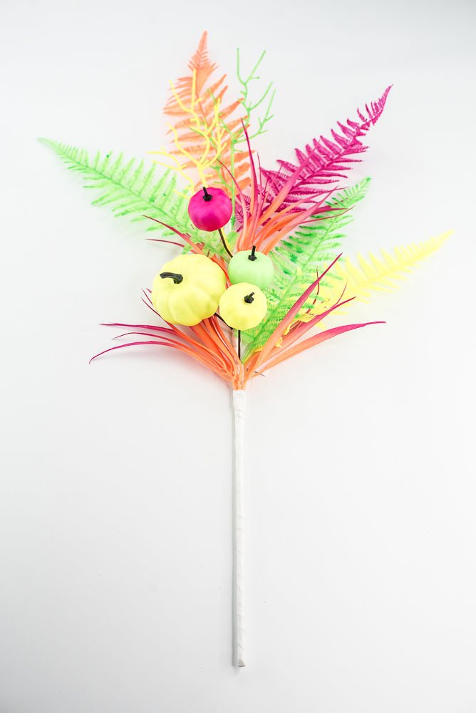 Hot Fluorescent Pumpkins, Fern, & Grass - Greenery Market85308
