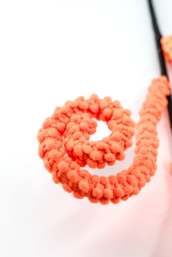 Hot Orange Puff Chenille Spiral Curly Spray - Greenery Market57259OR