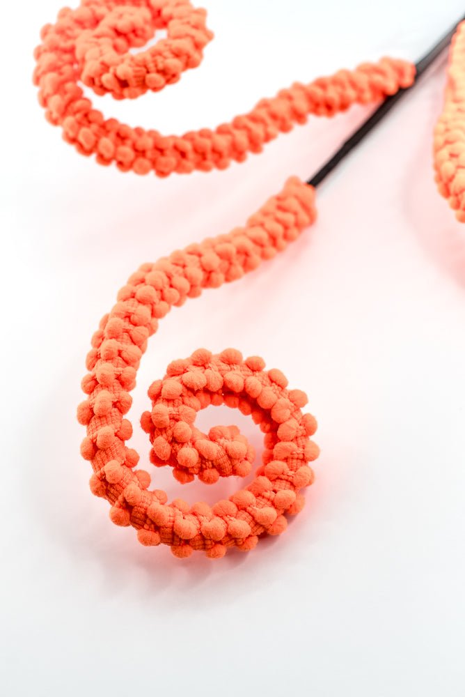 Hot Orange Puff Chenille Spiral Curly Spray - Greenery Market57259OR