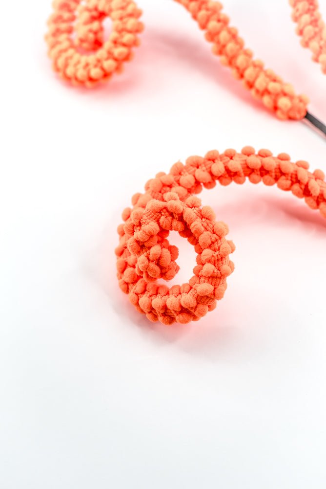 Hot Orange Puff Chenille Spiral Curly Spray - Greenery Market57259OR