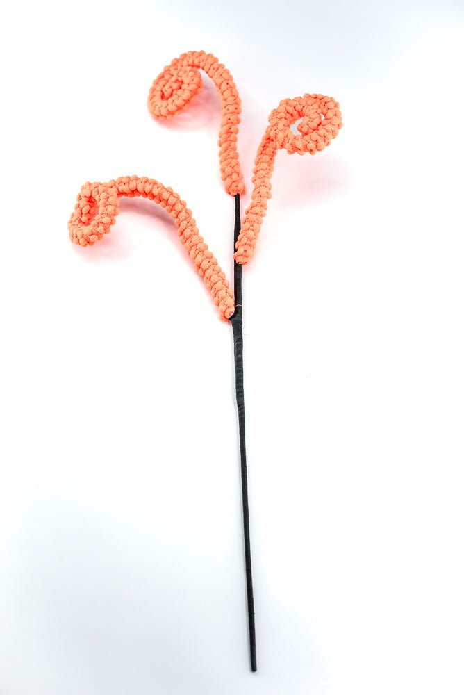 Hot Orange Puff Chenille Spiral Curly Spray - Greenery Market57259OR