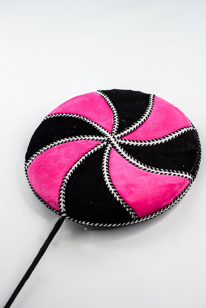 Hot Pink and Black Lollipop Spray - 10.5” Dia - Greenery Market57244BTBK