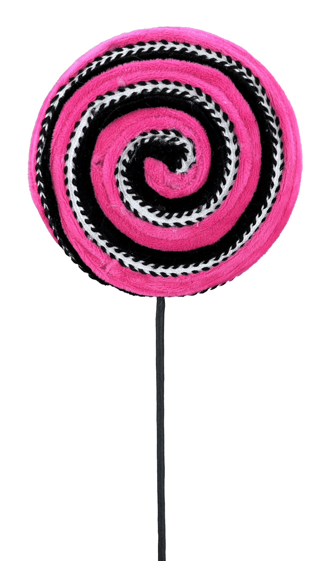 Hot Pink and Black Velvet Ornament Lollipop - Greenery Market57245BTBK