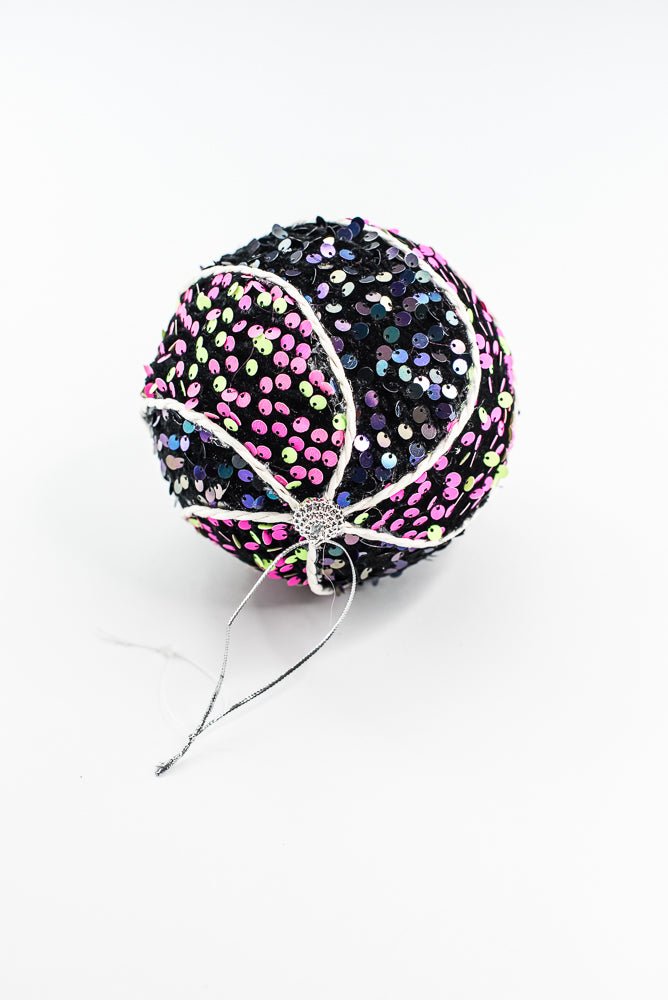 Hot pink green Ornament Sequin Swirl Ball - Greenery Market57292BTGN