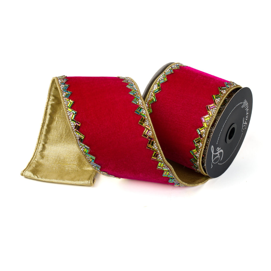 Hot Pink Heritage Jewel Farrisilk Wired Ribbon - 4" - Greenery MarketRibbons & TrimRK657 - 08