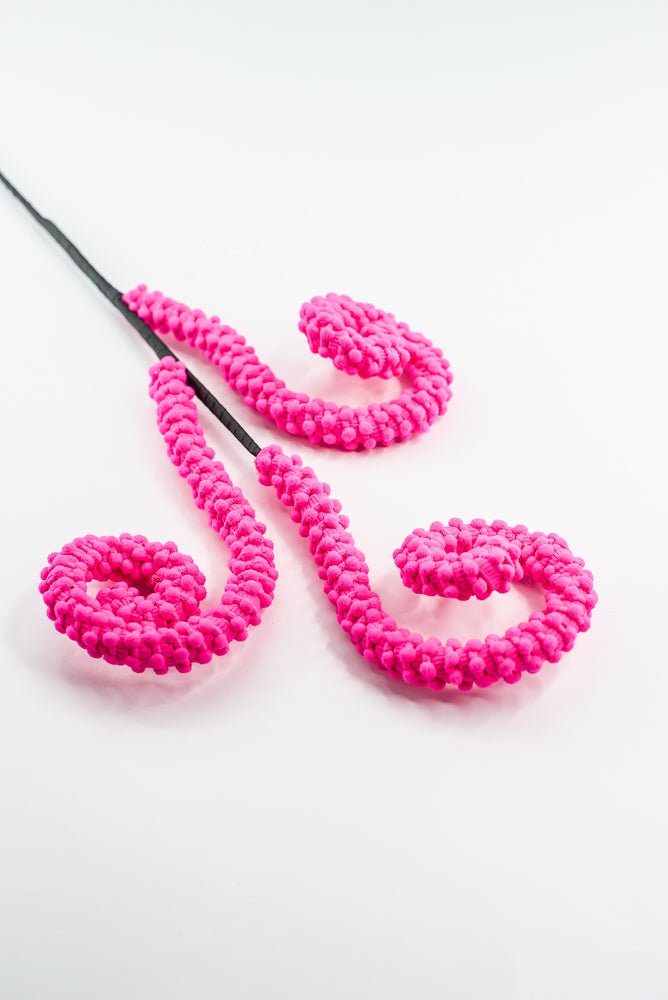 Hot Pink Puff Chenille Spiral Curly Spray - Greenery Market57259BT