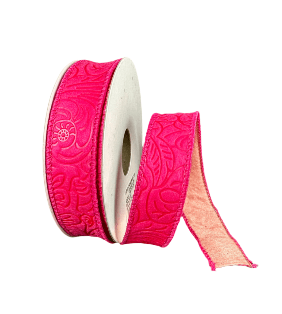 Hot Pink With Coral Underside Wired Ribbon, 7/8” - Greenery Marketwired ribbonD42510 - 05 - 46