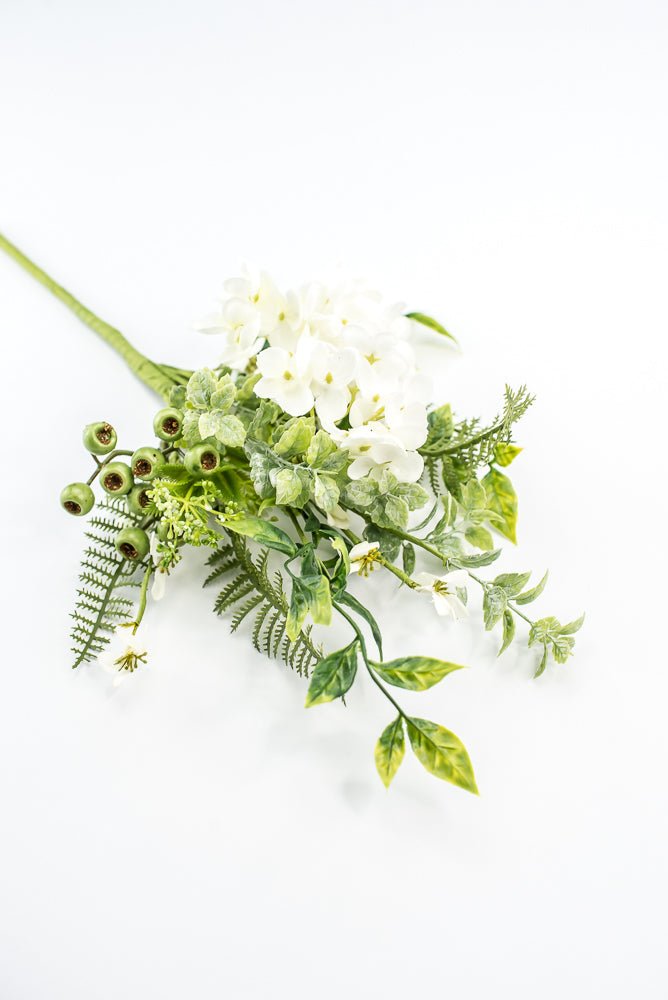 Hydrangeas Flower And Greenery Pick - Cream - Greenery Market63663CM
