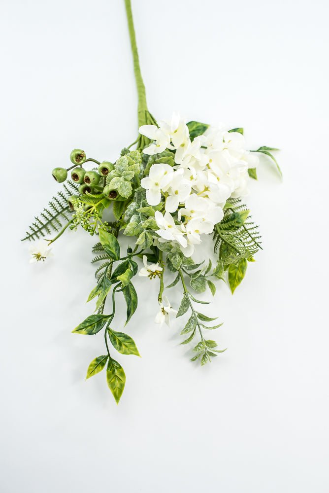 Hydrangeas Flower And Greenery Pick - Cream - Greenery Market63663CM