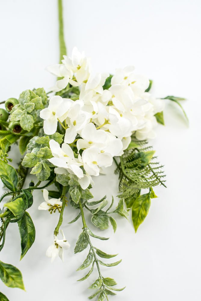 Hydrangeas Flower And Greenery Pick - Cream - Greenery Market63663CM