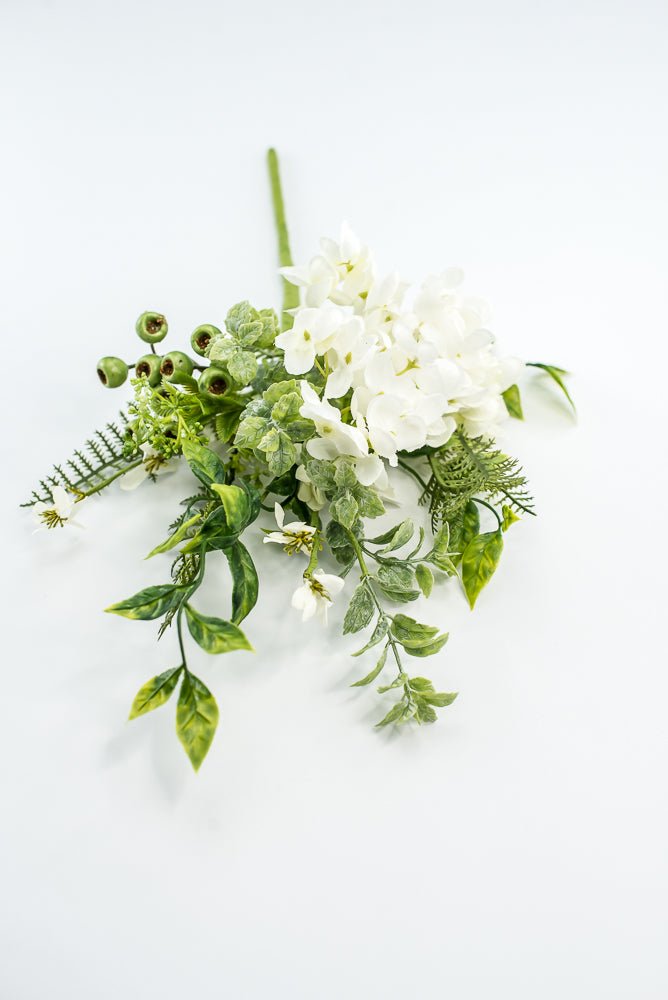 Hydrangeas Flower And Greenery Pick - Cream - Greenery Market63663CM