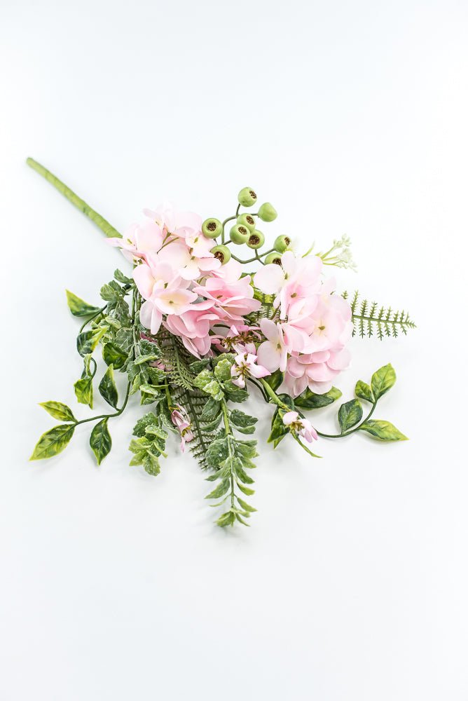 Hydrangeas Flower And Greenery Pick - Pink - Greenery Market63663PK