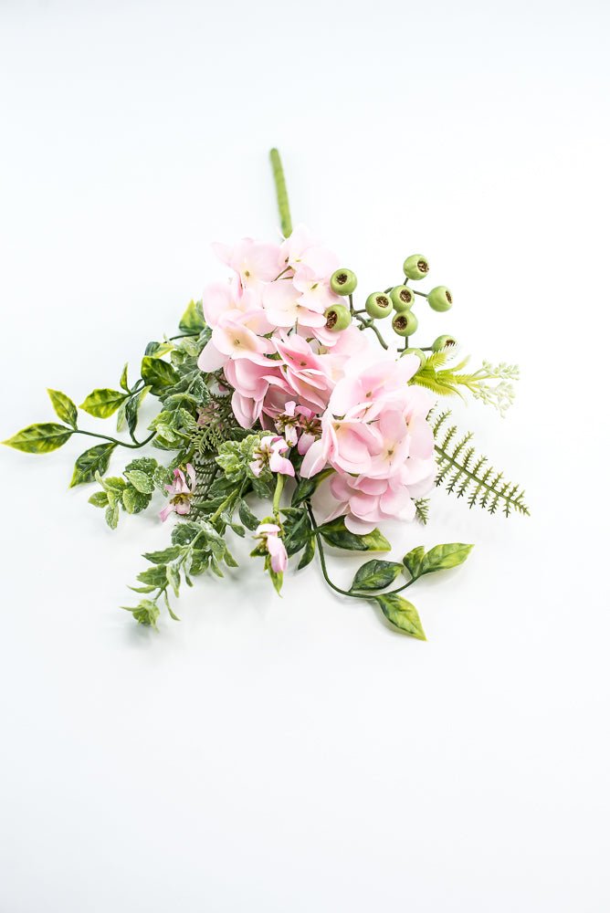 Hydrangeas Flower And Greenery Pick - Pink - Greenery Market63663PK