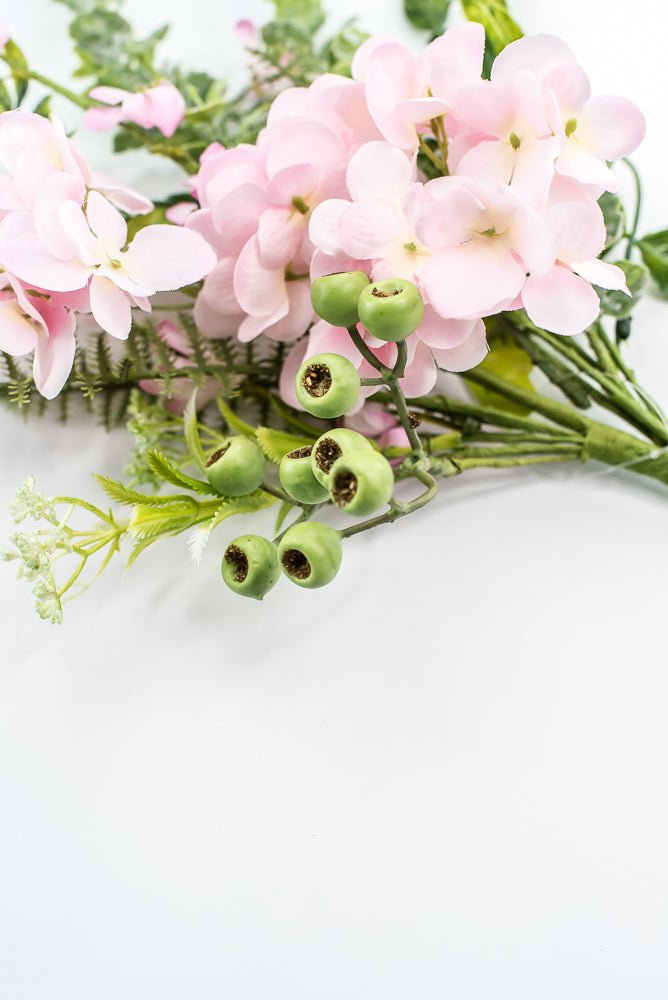 Hydrangeas Flower And Greenery Pick - Pink - Greenery Market63663PK