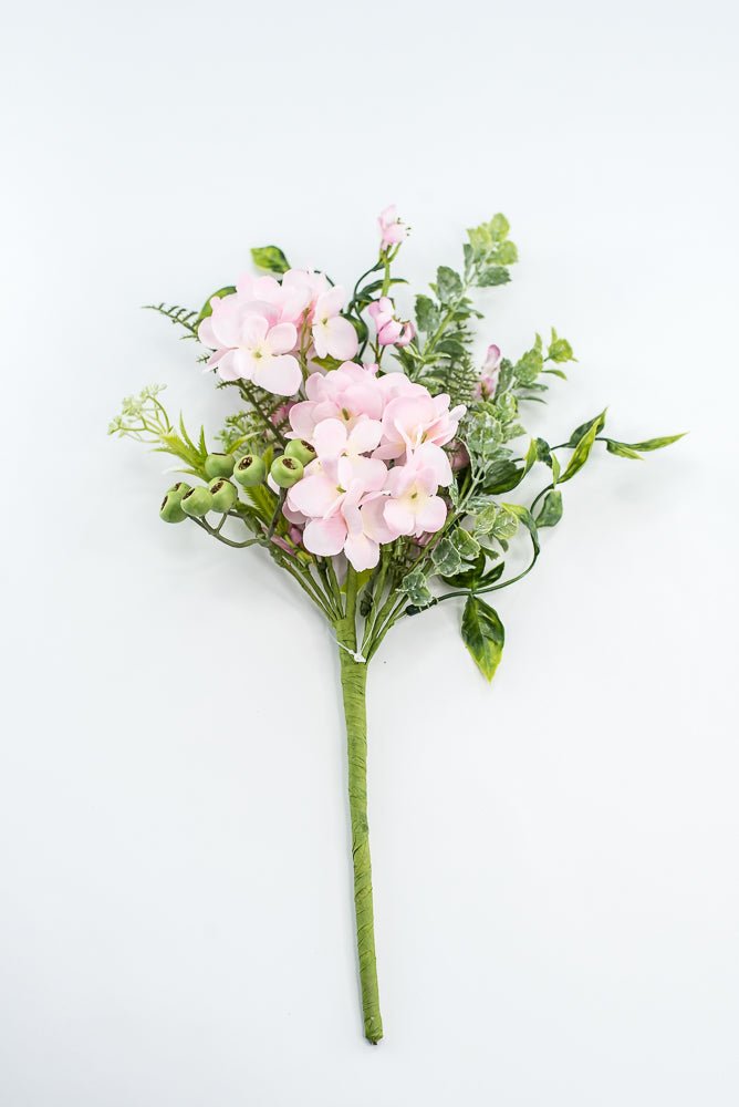 Hydrangeas Flower And Greenery Pick - Pink - Greenery Market63663PK