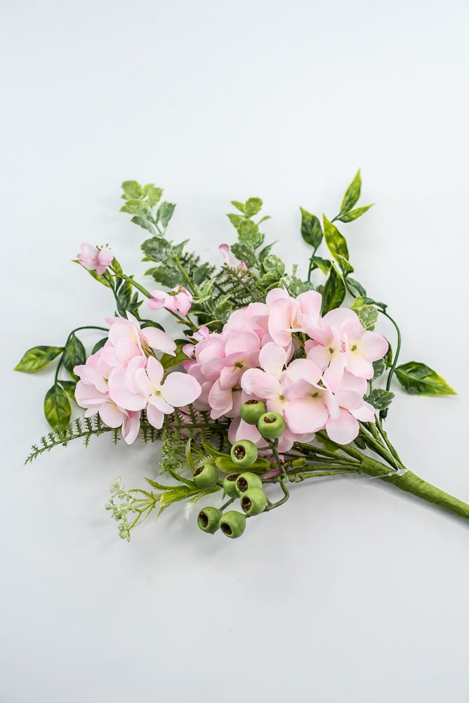 Hydrangeas Flower And Greenery Pick - Pink - Greenery Market63663PK