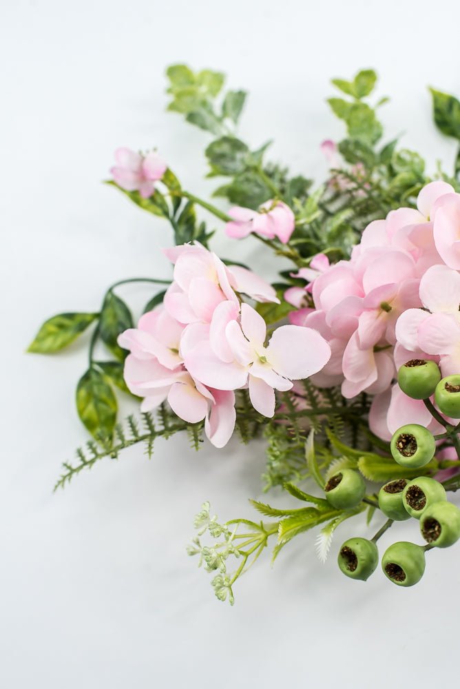 Hydrangeas Flower And Greenery Pick - Pink - Greenery Market63663PK
