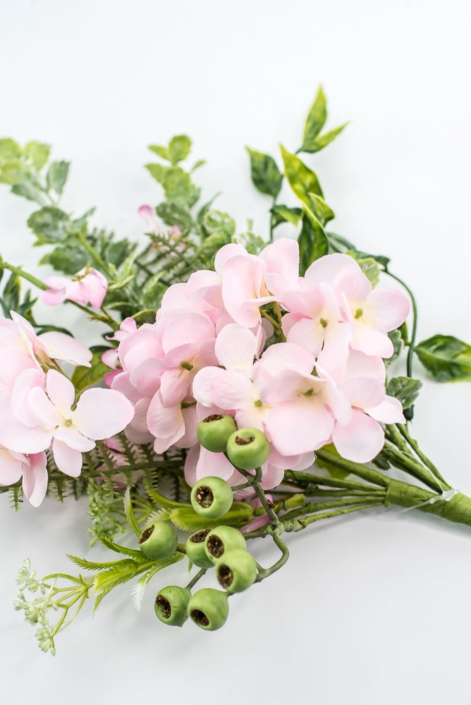 Hydrangeas Flower And Greenery Pick - Pink - Greenery Market63663PK