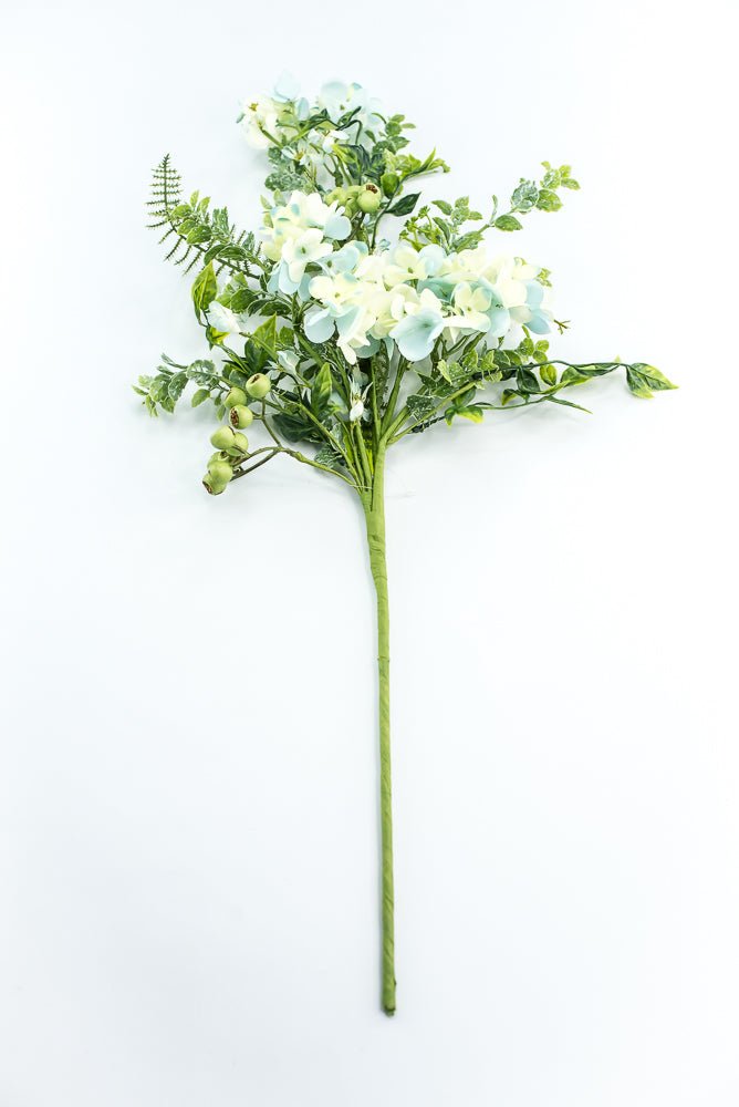 Hydrangeas Flower and greenery Spray - Aqua Cream - Greenery Market63662BL