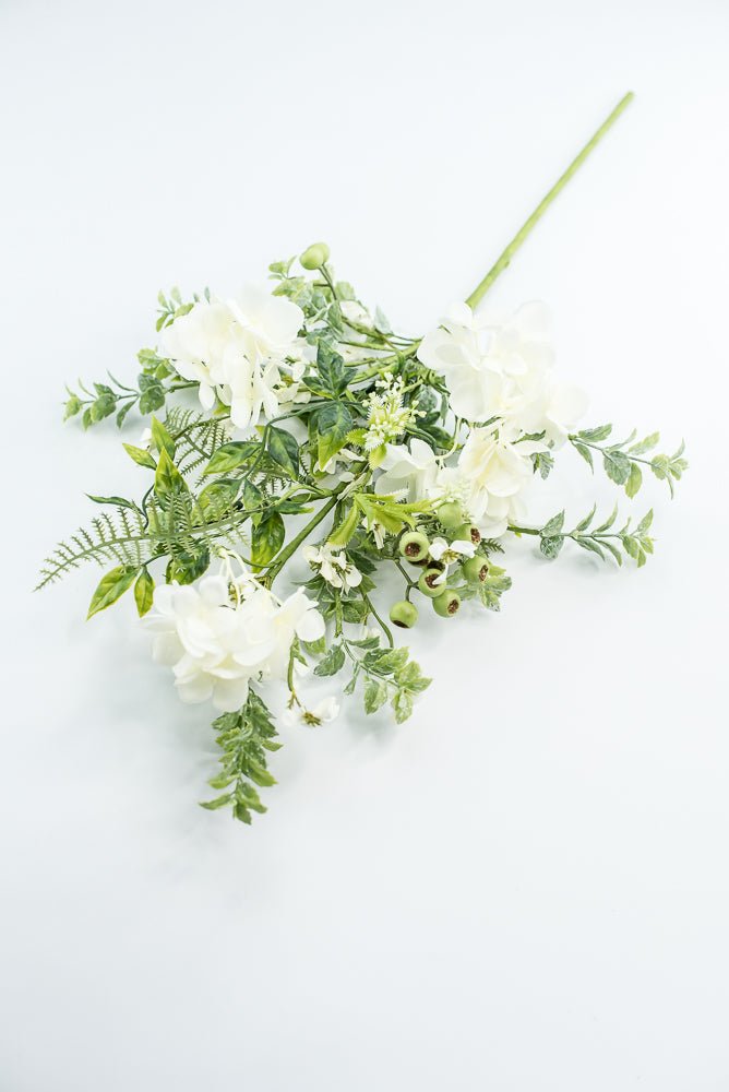 Hydrangeas Flower and greenery Spray - Cream - Greenery Market63662CM