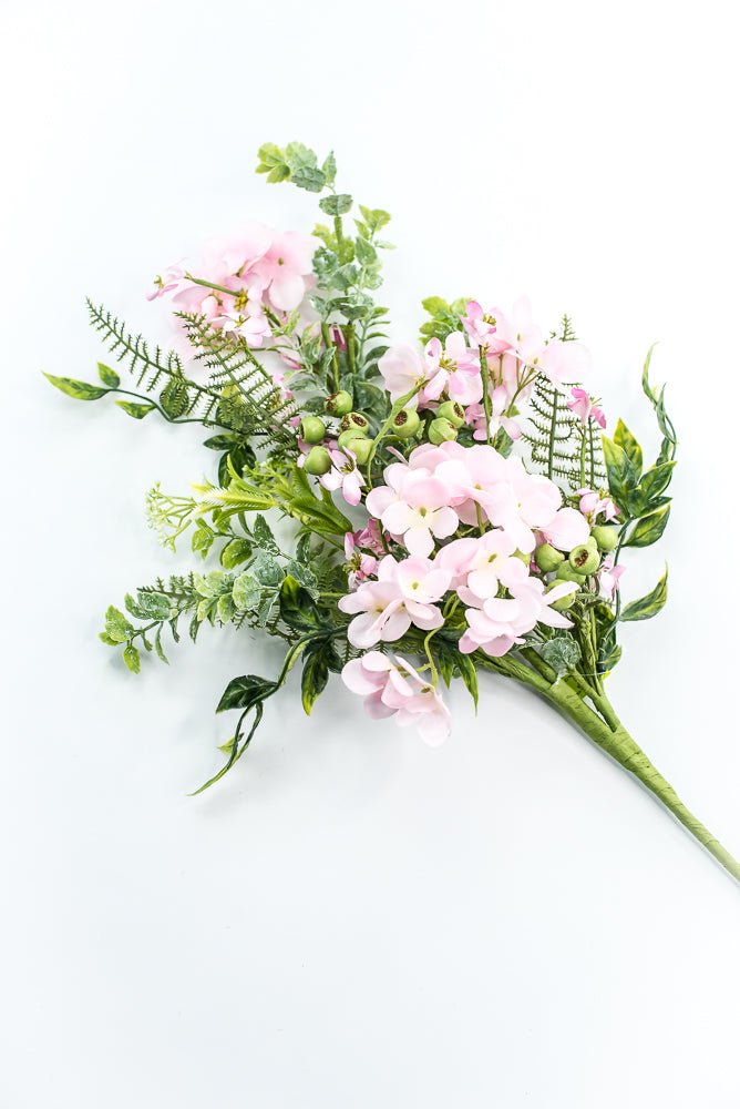 Hydrangeas Flower and greenery Spray - Pink - Greenery Market63662PK