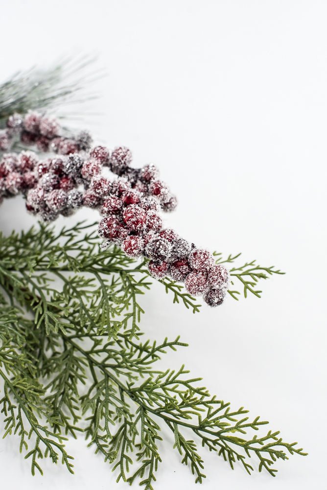 Iced Fruit, Berries, Pine, & Pinecone Pick - 20" - Greenery MarketXP2629SUGARED