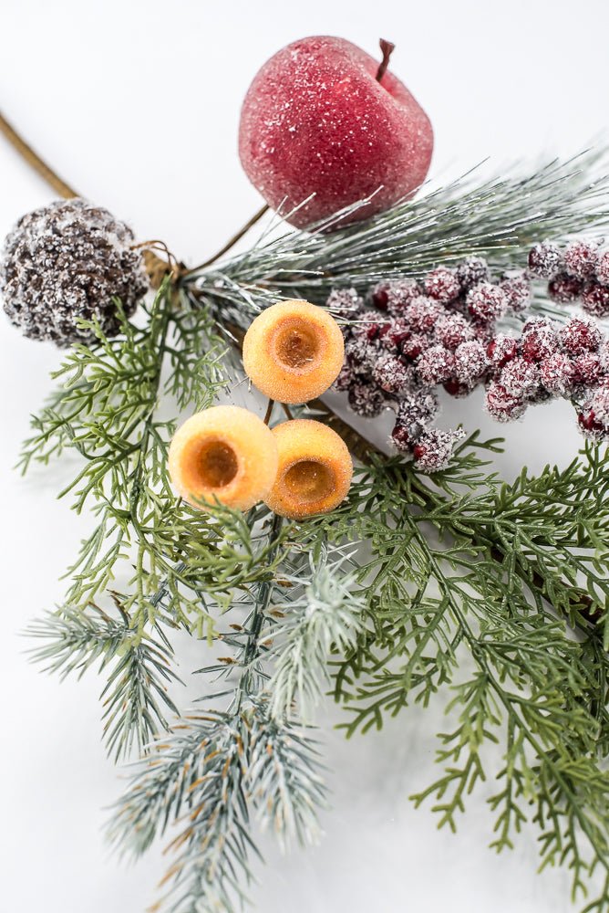 Iced Fruit, Berries, Pine, & Pinecone Pick - 20" - Greenery MarketXP2629SUGARED
