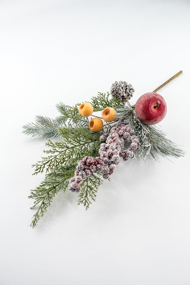 Iced Fruit, Berries, Pine, & Pinecone Pick - 20" - Greenery MarketXP2629SUGARED