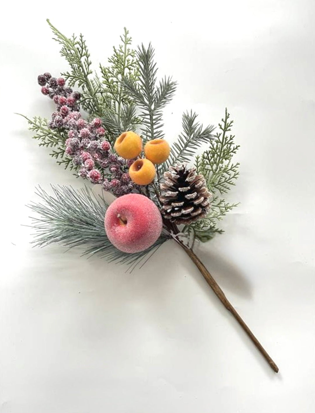 Iced Fruit, Berries, Pine, & Pinecone Pick - 20" - Greenery MarketXP2629SUGARED