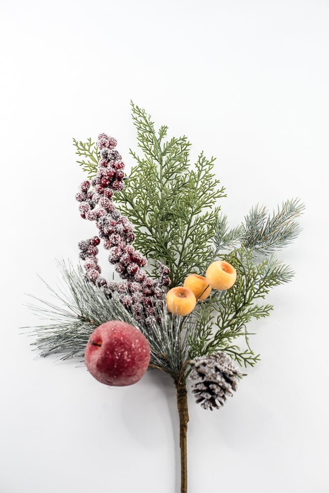 Iced Fruit, Berries, Pine, & Pinecone Pick - 20" - Greenery MarketXP2629SUGARED