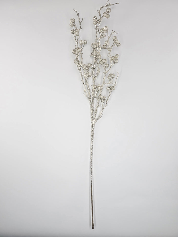 Iced platinum twig and berry spray - Greenery MarketXG1057 - PT